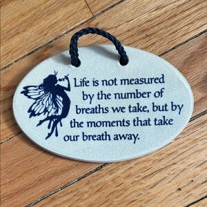 Inspirational Hanging Plaque with Fairy Design